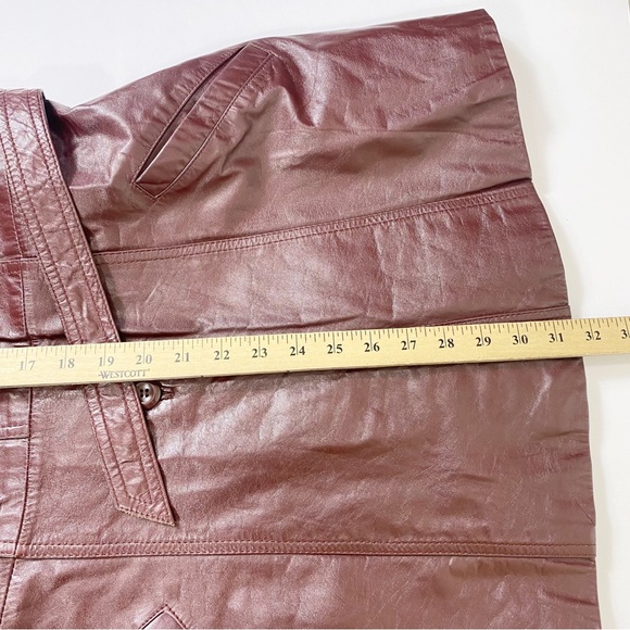 Classic Directions Leather Chestnut Button Front Fully Lined Leather Jacket Sz12 - Picture 7 of 12